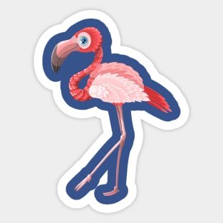 Pink Flamingo Artwork Sticker